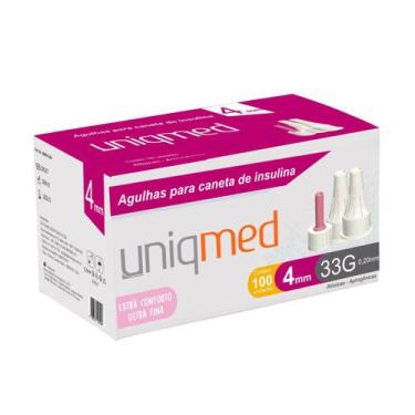 Imagem de Kit 500un agulha caneta insulina extra fina 4mm 33g uniqmed