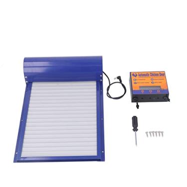 Imagem de GRCFUMO Porta automática de galinheiro, porta de galinheiro ajustável, cortina de enrolar porta de galinheiro, porta de galinheiro cronometrada para pato ganso