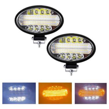 Imagem de Kit 2 Farol Milha Auxiliar 48led 144w Oval Offroad Strobo - Briwax