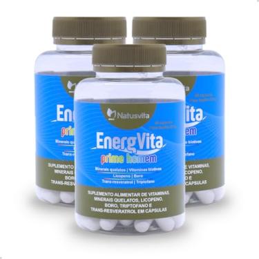 Imagem de EnergVita Homem (Multivitamínico c/Boro, Licopeno, Triptofano e Resveratrol (3 und. 180 cápsulas)