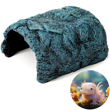 Imagem de Decoração de habitat de rocha réptil World 9,99 Mall Reptile Rock Hide Cave Decoration|Natural, não tóxico, feito de resina | Escondimento para pequenos lagartos, tartarugas, répteis, anfíbios, peixesMM PET SUPPLIES marrom