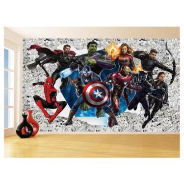 Imagem de Papel De Parede 3D Heróis Página Quadrinhos Hq 3,5M Nhma212 - Você Dec