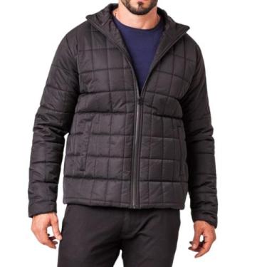 Imagem de Jaqueta Masculina Puffer Nylon com Ziper Preta Zune, Preto, G