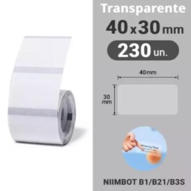 Imagem de 1- ROLO DE ETIQUETA NIIMBOT 40X30 COR: TRANSPARENTE- 230 ETIQUETAS PARA IMPRESSORAS B1/B21/B3S/B203