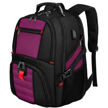 Imagem de Mochila para laptop YOREPEK 18.4 com porta de carregador USB roxa