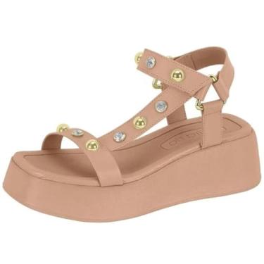 Imagem de Sandália Feminina Flatform Tratorada Tira Pedraria Beira Rio