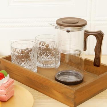 Imagem de DJAPWPX Bule de chá magnético com separação de água de 750 ml, grande capacidade, bule de vidro removível com filtro de infusor para escritório em casa