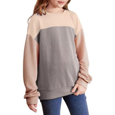 Imagem de Camisa blibean Teen Girls Puff de manga comprida listrada tamanho 10-1