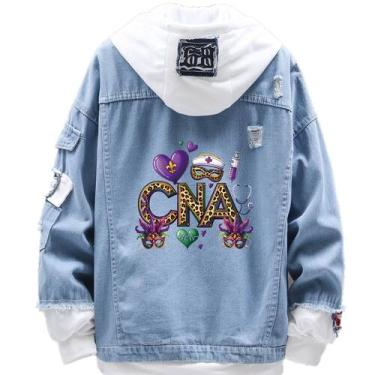 Imagem de Jaqueta jeans, estilo casual, alfabeto de Halloween para mulheres - WA