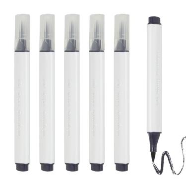 Imagem de PATIKIL Caneta de aquarela de arte, 6 peças, caneta de aquarela triangular de ponta macia para escritório, artesanato, álbuns, escrita, diário, desenho, caligrafia, roxo escuro