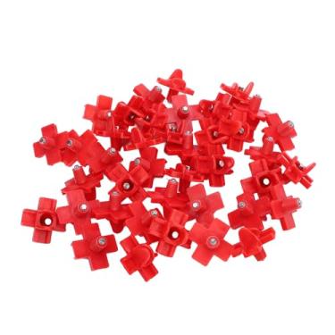 Imagem de TOPINCN Waterer Horizontal Dos Mamilos da Galinha de 40 Pces, Waterer Automático do Bocal das Aves Com Bocado de Broca, para Alimentadores da Cubeta Galinheiro Vermelho