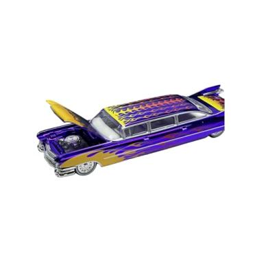 Imagem de 1959 Series 62 Limousine Diecast Model Car, 1:64 Scale, Purple with Flame Graphics, Opening Hood, Display Case Included (Purple)