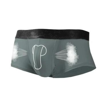 Imagem de Cuecas Boxer Masculinas De Seda Gelada Finas De Verão Com Compartiment