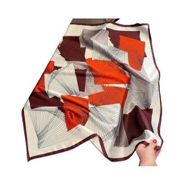Imagem de Lenço Quadrado De Seda Luxuoso Feminino Para O Verão, Hijab, Lenço De 