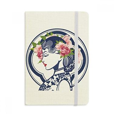 Imagem de Caderno de beleza rosa da cultura chinesa, capa dura em tecido, diário clássico