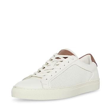 Imagem de Steve Madden Tênis masculino Finneas, Couro branco, 45