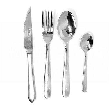 Imagem de Jogo De Talheres Faqueiro Aco Inox Jogo Com 24 Pecas Em Casa Tem