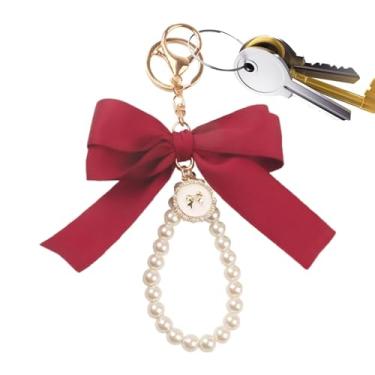 Imagem de Chaveiro para homens, Bowtie com pingentes de chaveiro de pérolas, Acessórios coloridos elegantes do chaveiro para mochilas, bolsas, capa de telefone, capa de fone de ouvido Puchen
