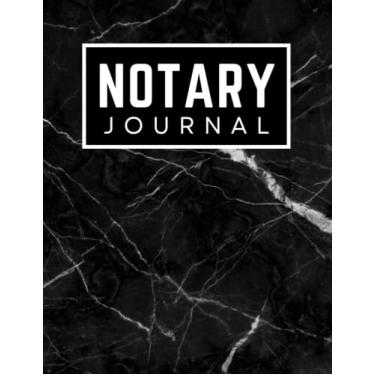Imagem de Notary Journal: 8.5x11 Large Notarial Logbook / With 200 Numbered Pages - Two Records Logs Per Page / 400 Records / Modern Black White Marble - Abstract Art / Ledger Book Gift For Signing Agents