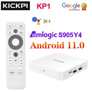 Imagem de KICKPI-KP1 Google TV Box  Android 11  Amlogic S905Y4  2GB  32GB  Suporte AV1  1080P  H.265  4K  2.4G