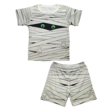 Imagem de Conjunto Infantil Temático Fantasia Múmia Com Camiseta e Short