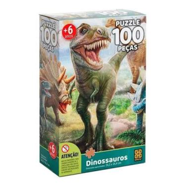 Imagem de Quebra Cabeça Dinossauros 100 Pçs Grow 02660