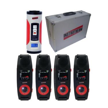 Imagem de Kit 4 Dosímetro Digital Dos-1000x Ruído Filtro Banda Calibrador Acústico Decibelímetro Maleta Transporte Alumínio