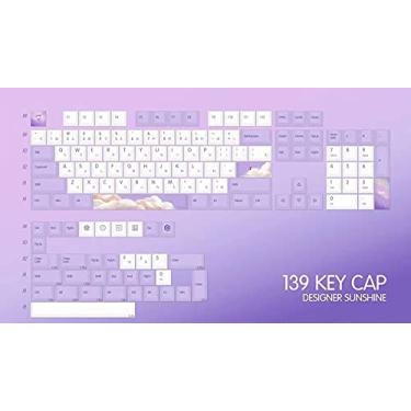 Imagem de Puku Teclas PBT, 130+ teclas Cherry Profile DYE-Sub Japanese Keycaps para teclado mecânico Cherry MX Switch GH60/GK61/GK64/87/96/104/108 Cherry MX Switch (Dream)
