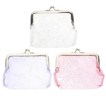 Imagem de 3 peças bolsa de moedas transparente bolsa de mudança de chave bolsa de higiene transparente bolsa de fone de ouvido transparente bolsa de maquiagem bolsa de mudança transparente pequena bolsa de dinh