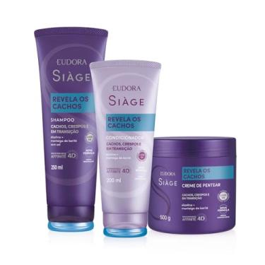 Imagem de Eudora Kit Siàge Revela Os Cachos: Shampoo 250ml + Condicionador 200ml + Creme de Pentear 500g