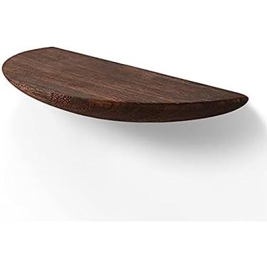 Imagem de Prateleira de madeira pequena Prateleiras flutuantes de canto para parede Semicírculo Unidade de prateleira redonda Madeira de pinho maciço Rústico Prateleiras de armazenamento flutuantes mo