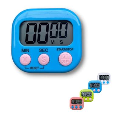 Imagem de Timer Temporizador Cronômetro Cozinha Digital Imã Magnético De Mesa Treino Academia Regressivo Lcd (Azul)