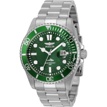 Imagem de Invicta Relógio masculino de quartzo Pro Diver com pulseira de aço inoxidável, prata, 22 (modelo: 30020), Prata, 43 mm, Mergulhador