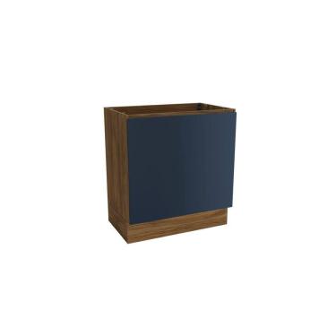 Imagem de Balcão Para Forno De Embutir Celeste Kappesberg 100% Mdf Nogueira/azul 80cm