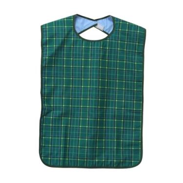 Imagem de Esquirla Babador adulto para idosos, protetor de roupas à prova d'água, resistente a manchas, pescoço ajustável, grande e confortável, 75x45cm para homens e, Verde