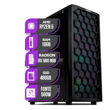 Imagem de PC Gamer Mancer | AMD Ryzen 5 5600 | RX 580 8GB | 16GB DDR4 | SSD 480GB | Fonte 500W 80 Plus
