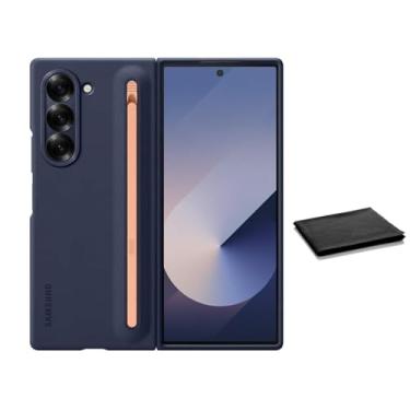 Imagem de Samsung Capa para Galaxy Z Fold6 S Pen - Capa protetora ultrafina com compartimento S-Pen integrado, material de policarbonato leve, durável, compatível com Galaxy Z Fold6 (azul marinho)