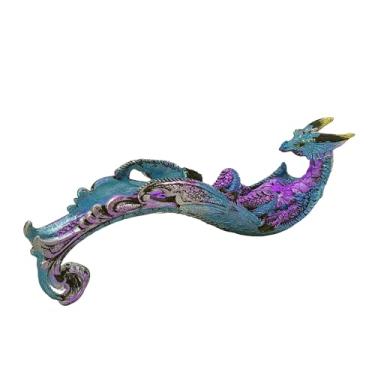 Imagem de Incensário Dragão Porta Incenso Resina Vareta Buda Ganesha Hamsa (Azul e Roxo)