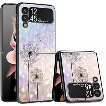 Imagem de Capa para Galaxy Z Flip 3, capa para Samsung Z Flip 3 5G 2021, couro PU + PC rígido Slim Fit 2 em 1 capas de telefone dobráveis para Samsung Galaxy Z Flip 3 5G -Dente-de-leão floral