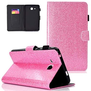 Imagem de UUcovers Capa para Samsung Galaxy Tab A de 7 polegadas modelo 2016 (SM-T280/T285) com suporte/porta-lápis/bolsos para cartão [hibernar/despertar automático], capa magnética inteligente de couro PU à