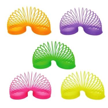 Imagem de 05Un Mola Maluca Grande Neon Lisa Colorida Brinquedo Infantil Festa