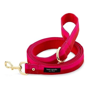 Imagem de Kate Spade New York Coleira para cães de 1,4 m, coleira resistente para cães fêmeas ou machos, coleira fofa para animais de estimação com ferragens de metal dourado, guia longa para cães pequenas e