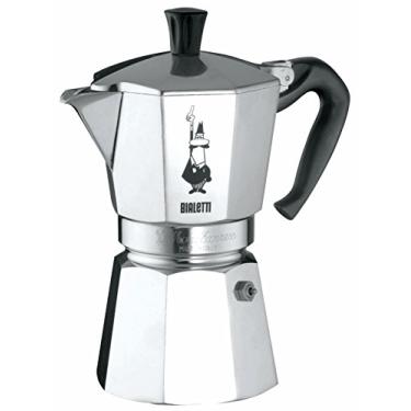 Imagem de Bialetti - Moka Express: cafeteira de café expresso icônica para fogão, faz café italiano de verdade, panela de moka 9 xícaras (420 ml), alumínio, prata