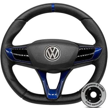 Imagem de Volante Esportivo Gol G5 G6 Volkswagen + Cubo Poliparts, Azul