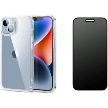 Imagem de Kit Capa Capinha Transparente + Película 3D Privacidade para Iphone 15
