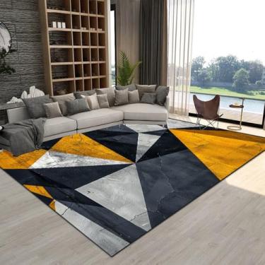 Imagem de Tapete abstrato geométrico para sala de estar, decoração de luxo para casa, mesa de centro, tapetes grandes para área, cabeceira de quarto, CZ0021, flanela, 5.200 x 300 cm, 78,7 x 118 pol.