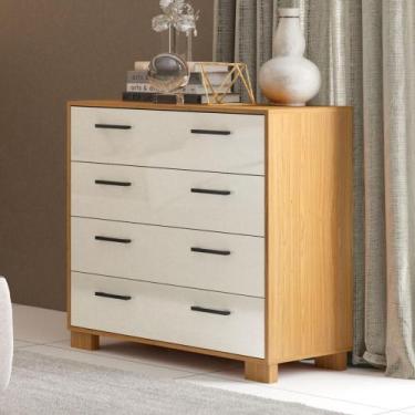 Imagem de Cômoda Retrô com 4 Gavetas 90 cm Dalla Costa 100% MDF - Dalla Costa Q,