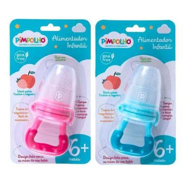 Imagem de Alimentador Silicone Bebê Infantil 6 Meses Pimpolho, Rosa