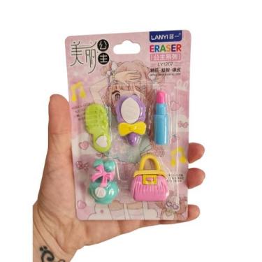Imagem de Pacote de borracha escolar decorativa divertida Kawaii, Rosa