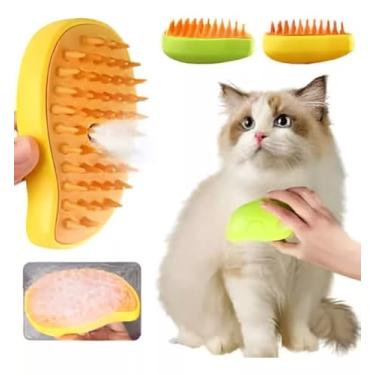 Imagem de Escova Para Gatos A Vapor 3 Em 1 Pente Stea-Autolimpante Escova Vaporizador Pente de Remoção de Pelos Cães E Gatos (1 unidade) (verde)